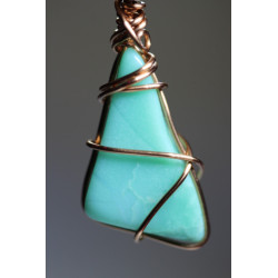 Chrysopras in Kupferdraht