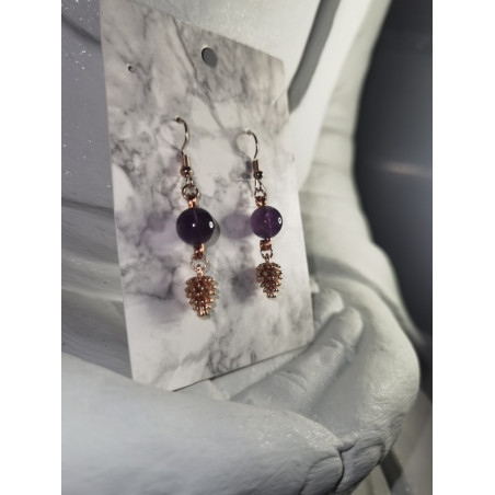 Ohrringe mit Amethyst und Zirbe
