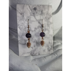 Ohrringe mit Amethyst und Zirbe