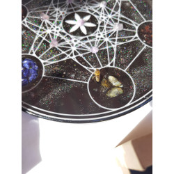 XXL Platte Metatrons Würfel Orgonit Platte