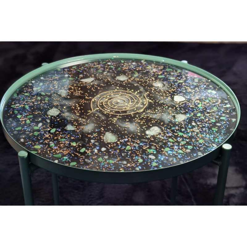 Orgonit Design-Tisch 45cm Auftragsarbeit inkl. Glasplatte