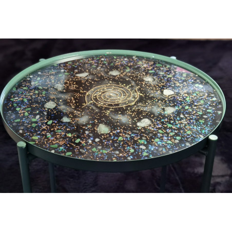 Orgonit Design-Tisch 45cm Auftragsarbeit inkl. Glasplatte